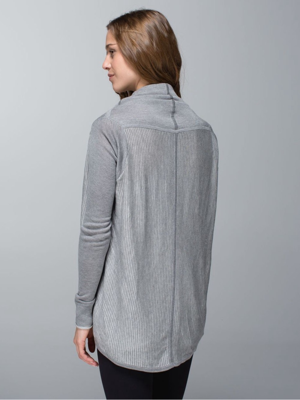 Lululemon Iconic Sweater Wrap Open-front Light Grey Size 8 - Picture 3 of 11